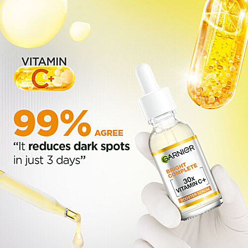 Garnier Bright Complete Vitamin C Booster Face Serum - Reduces Spots, 30 ml  