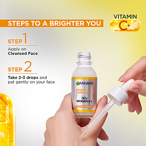 Garnier Bright Complete Vitamin C Booster Face Serum - Reduces Spots, 30 ml  