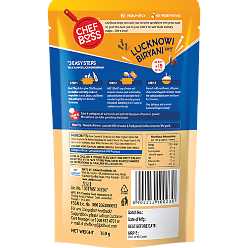 ChefBoss Lucknowi Biryani Masala Paste - Ready to Cook, 150 g  