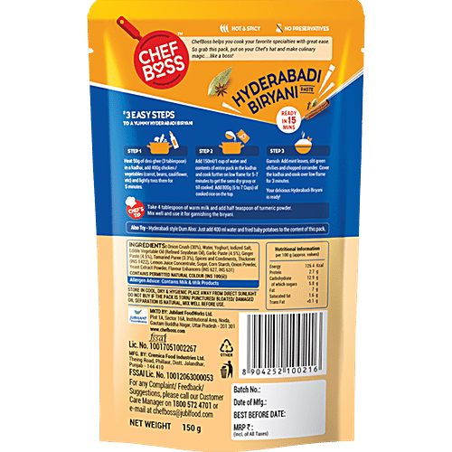 ChefBoss Hyderabadi Biryani Masala Paste - Ready to Cook, 150 g  