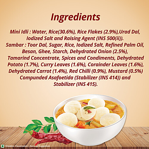 Aashirvaad Instant Mini Idli Sambar, 75 g Ready to Eat Idli Sambar, Instant Breakfast