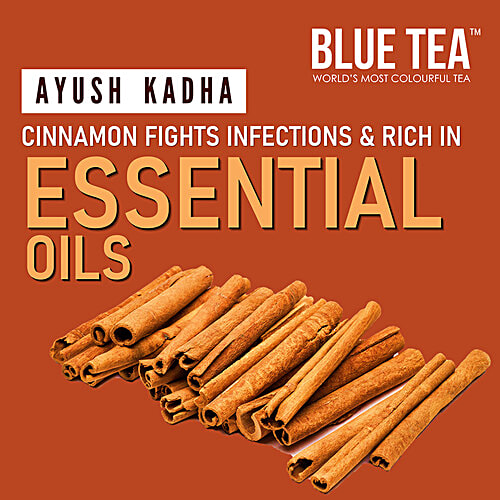 Blue Tea Ayush Kadha Herbal Tea - Caffeine Free, 100 g PET Jar Caffeine Free