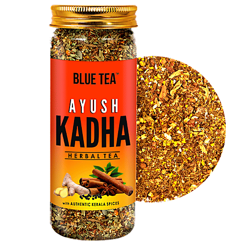 Blue Tea Ayush Kadha Herbal Tea - Caffeine Free, 100 g PET Jar Caffeine Free