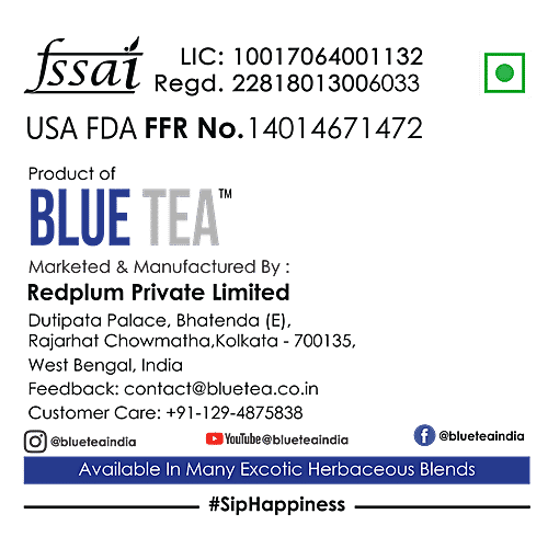 Blue Tea Chamomile Whole Flower - Herbal Tea, Caffeine Free, 30 g PET Jar Caffeine Free