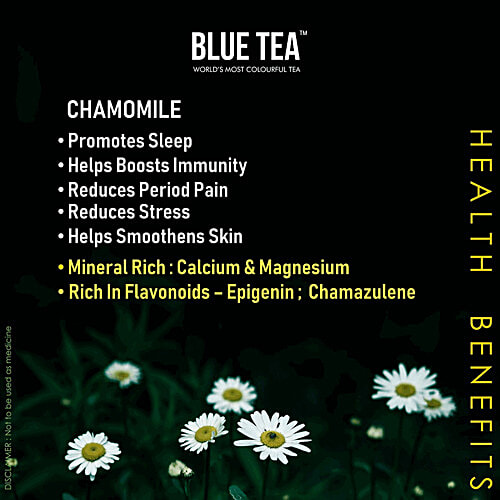 Blue Tea Chamomile Whole Flower - Herbal Tea, Caffeine Free, 30 g PET Jar Caffeine Free