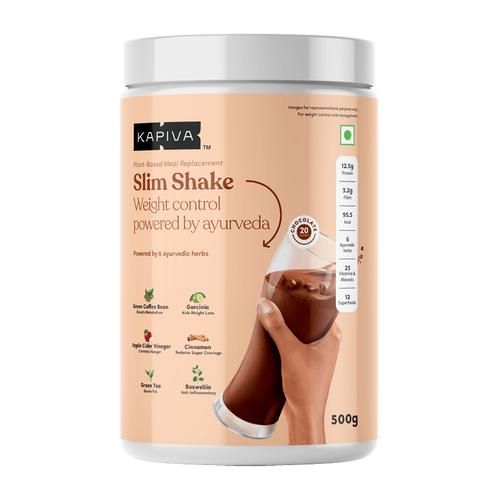 Kapiva Chocolate Slim Shake - Weight Control Powered By Ayurveda, 500 g  Powered by 6 Ayurvedic Herbs