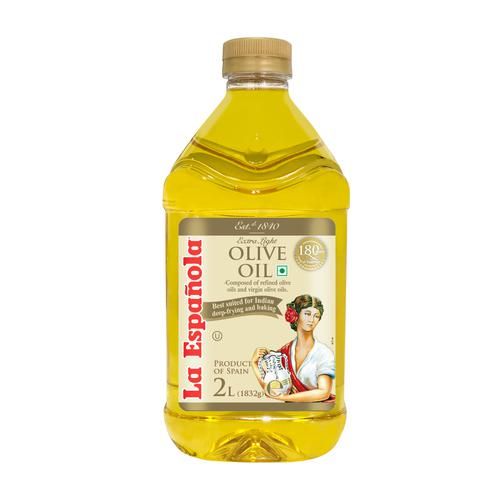 La Espanola Extra Light Olive Oil For Indian Cooking - Deep Frying & Baking, 2 L Bottle 