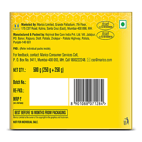 Saffola Honey Plus - Turmeric, Ashwagandha, Black Pepper, Lemon, Tulsi, Amla & Saffola Honey Plus Ginger, Black Pepper, Cinnamon, Triphala, 250 g (Pack of 2) With Immunity Boosting Herbs
