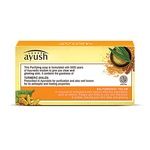 Buy Lever Ayush Purifying Turmeric Soap, For Clear, Glowing Skin