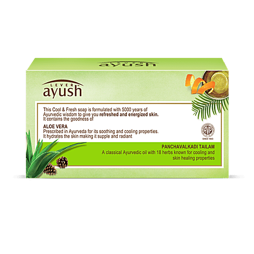 Lever Ayush Cool & Fresh Aloe Vera Soap, 100 g (Pack of 6)