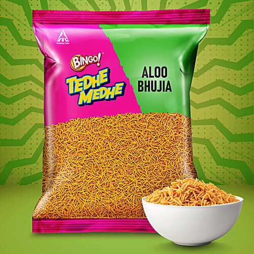Bingo! Tedhe Medhe Aloo Bhujia, 180 g  Tasty Namkeen Snacks