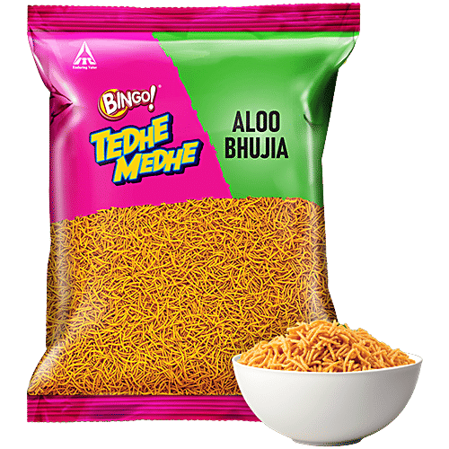 Bingo! Tedhe Medhe Aloo Bhujia, 180 g  Tasty Namkeen Snacks
