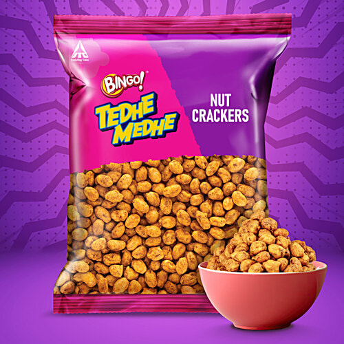 Bingo! Tedhe Medhe Nut Crackers, 180 g  Tasty & Spicy Coated Peanuts