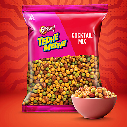 Bingo! Tedhe Medhe Cocktail Mix, 180 g  Tasty Namkeen Snacks