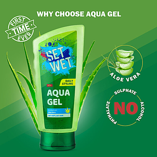 Set Wet Daily Styling Aqua Hair Gel - Aloe Vera, 75 ml  No Alcohol, No Sulphate