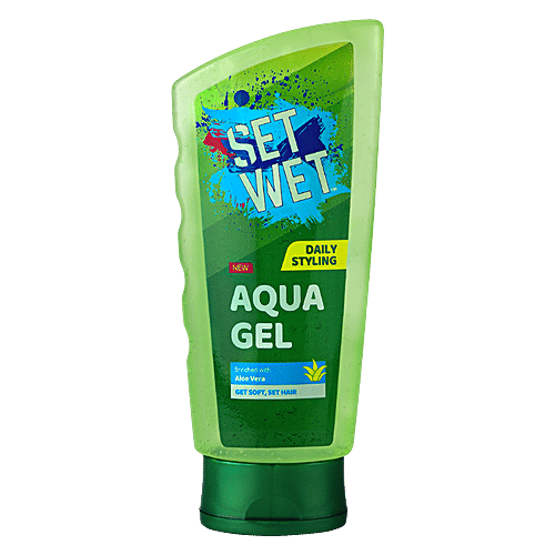 Set Wet Daily Styling Aqua Hair Gel - Aloe Vera, 75 ml  No Alcohol, No Sulphate