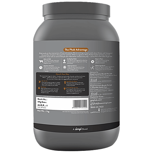 Buy Phab Protein Powder Belgian Chocolate, Whey Protein Isolate