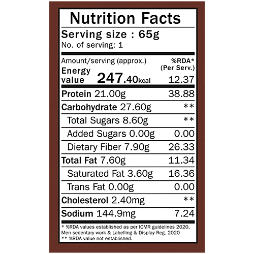 Phab Chocolate Brownie 21 g Protein Bar, 65 g  No Trans Fats & Artificial Sweetener