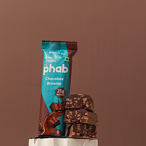 Phab Chocolate Brownie 21 g Protein Bar, 65 g  No Trans Fats & Artificial Sweetener