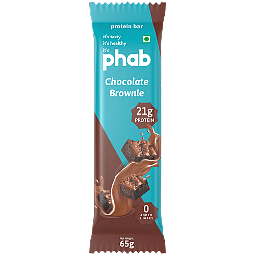 Phab Chocolate Brownie 21 g Protein Bar, 65 g  No Trans Fats & Artificial Sweetener