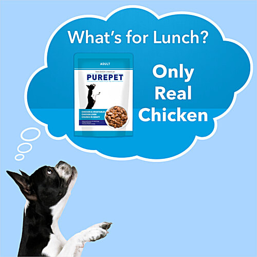 Purepet Wet Dog Food - Chicken & Vegetable Chunks In Gravy, 70 g  Balanced Nutrition