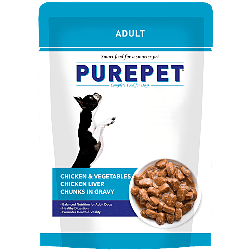 Purepet Wet Dog Food - Chicken & Vegetable Chunks In Gravy, 70 g  Balanced Nutrition
