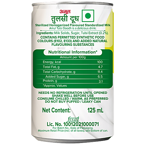 Amul Tulsi Doodh Shot, 125 ml Can 