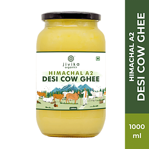 Jivika Naturals Desi A2 Cow Bilona Ghee/Tuppa, 1 L Natural Taste & Aroma