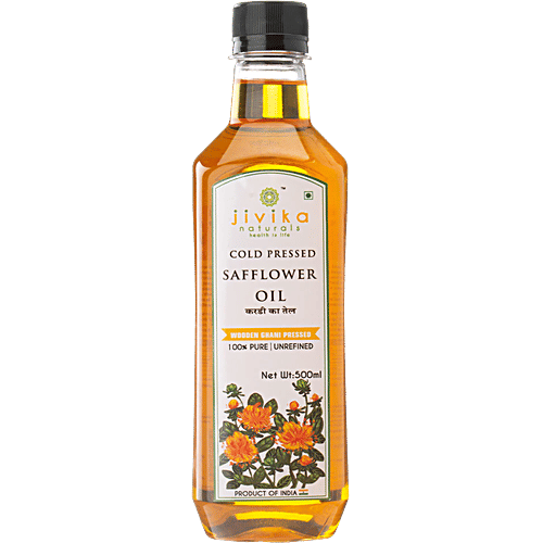Buy Jivika Naturals Cold Pressed Safflower Oil Wooden Ghani Pressed