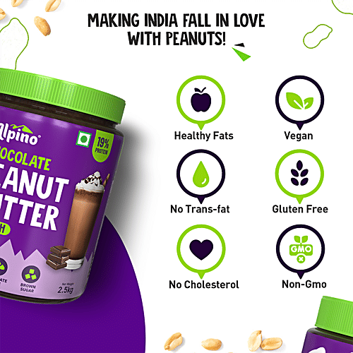 Alpino Chocolate Peanut Butter - Gluten Free, Non-GMO, Vegan, 2.5 Kg  