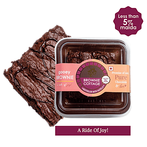 Brownie Cottage Gooey Brownie - With Less than 5% Maida, Freshly Baked, Nutella, 80 g  With Less than 5% Maida