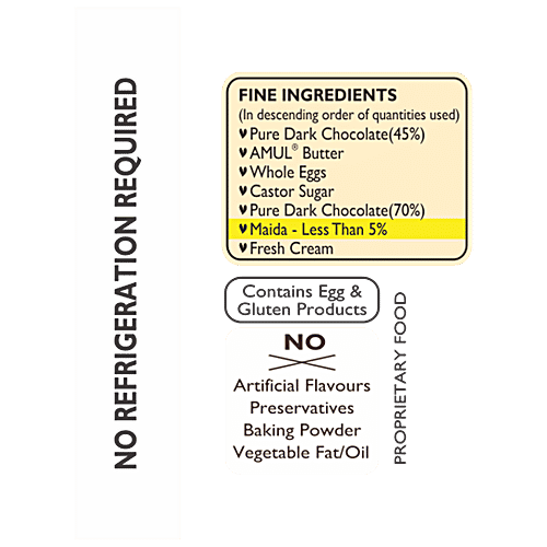Brownie Cottage Gooey Brownie - With Less than 5% Maida, Freshly Baked, Dark Belgian, 70 g With Less than 5% Maida