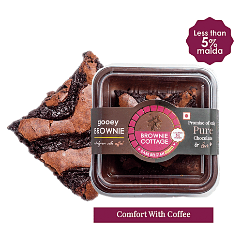 Brownie Cottage Gooey Brownie - With Less than 5% Maida, Freshly Baked, Dark Belgian, 70 g With Less than 5% Maida