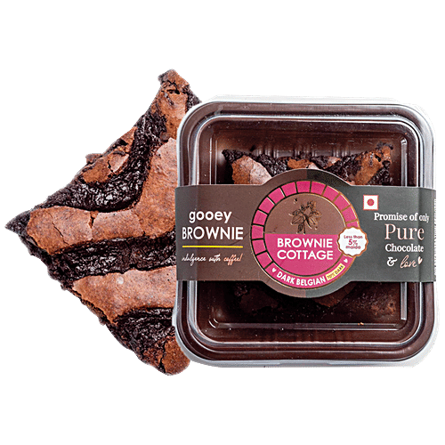 Brownie Cottage Gooey Brownie - With Less than 5% Maida, Freshly Baked, Dark Belgian, 70 g With Less than 5% Maida
