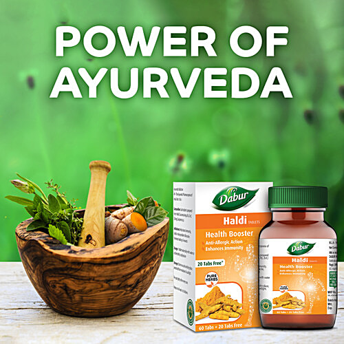 Dabur Haldi Tablet, 60 Tablets (Get 20 tablets Free) 