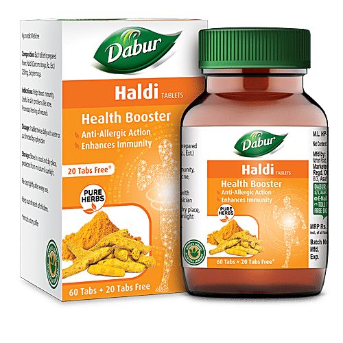 Dabur Haldi Tablet, 60 Tablets (Get 20 tablets Free) 