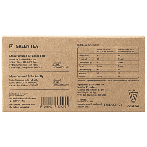Chai Point Green Tea Bags, 37.5 g (25 Bags x 1.5g each) 