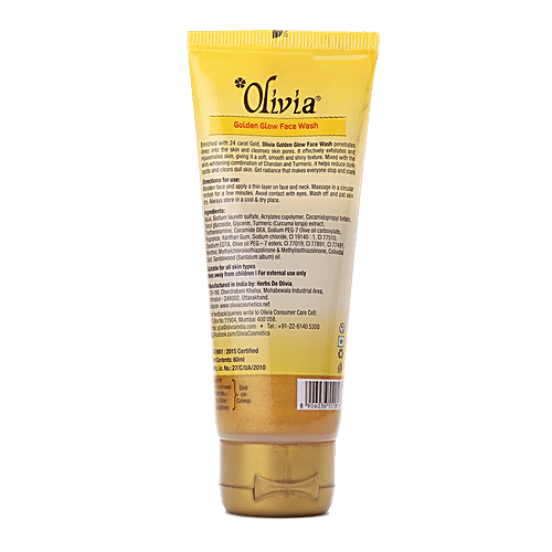 Buy Olivia Gold Glow Face Wash For Radiant Skin With Gold, Chandan