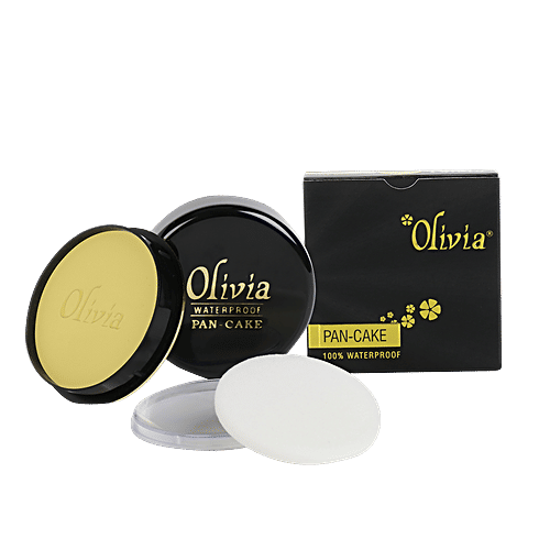 Olivia 100% Waterproof Pan Cake Golden Yellow Makeup Concealer, 25 g  
