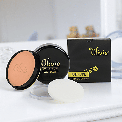 Olivia 100% Waterproof Pan Cake Almond Dust Makeup Concealer, 25 g  