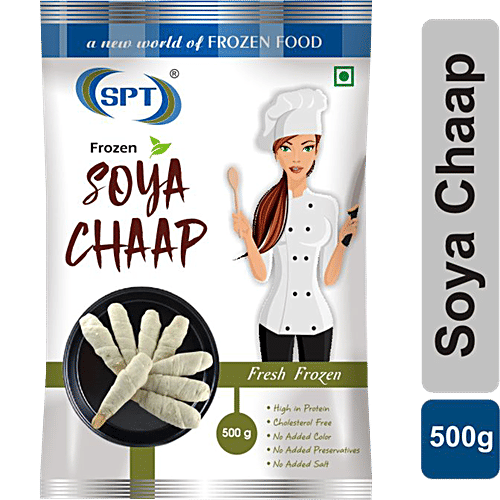 Spt Frozen Soya Chaap, 500 g  High in Protein, Cholesterol Free & No Added Salt