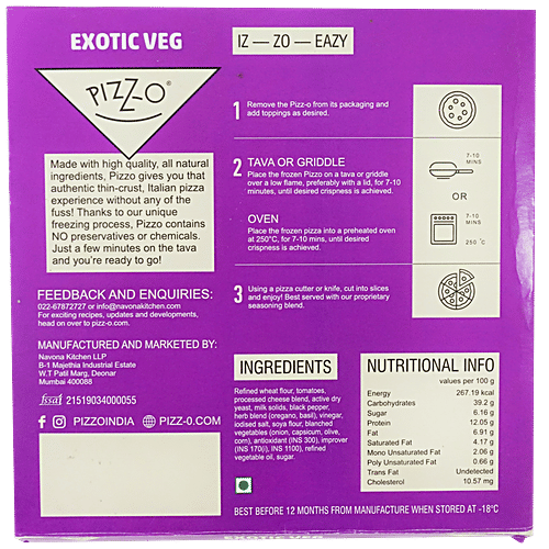 Pizzo 15 cm Pizza With Olives, Golden Corn, Onions, Capsicum - Deluxe Veg, 150 g  No Preservatives