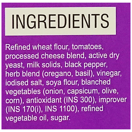 Pizzo 15 cm Pizza With Olives, Golden Corn, Onions, Capsicum - Deluxe Veg, 150 g  No Preservatives