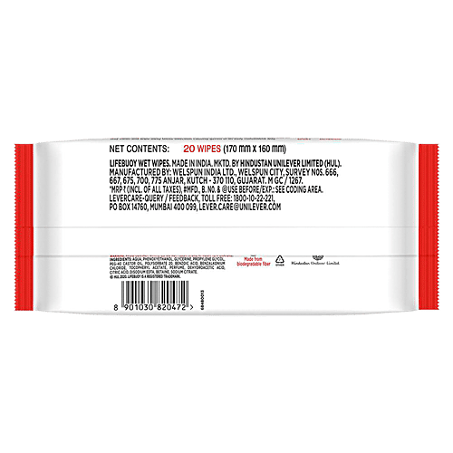 Lifebuoy Wet Wipes - Germ Protection On the Go, 20 pulls  