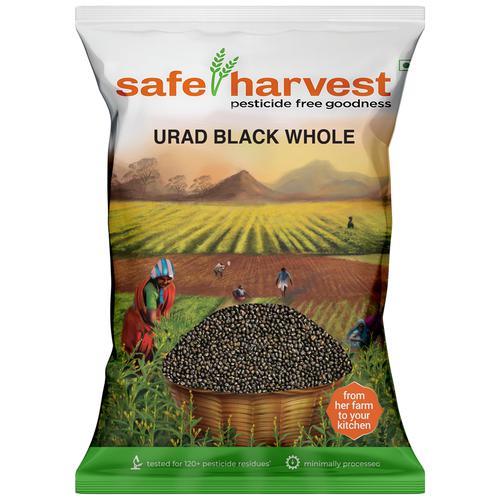 Safe Harvest Urad Black - Whole, 500 g  Pesticide Free Natural Food