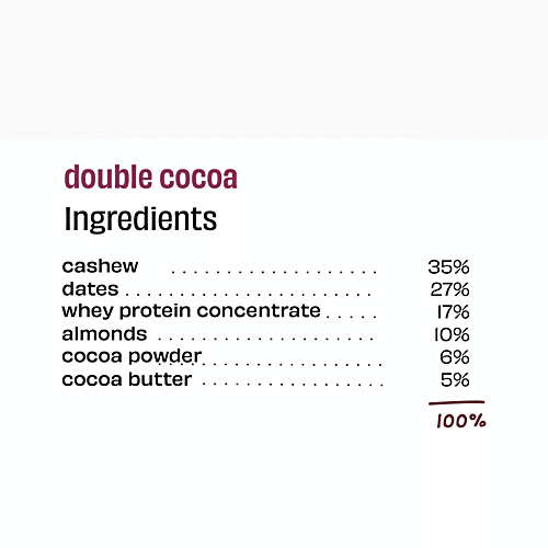 The Whole Truth Protein Bars - Double Cocoa, No Added Sugar, All Natural, 52 g (Pack of 6) Zero Trans Fat