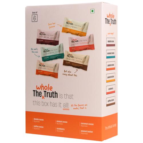 The Whole Truth Protein Bars - All-In-One, No Added Sugar, All Natural, 52 g (Pack of 6) 