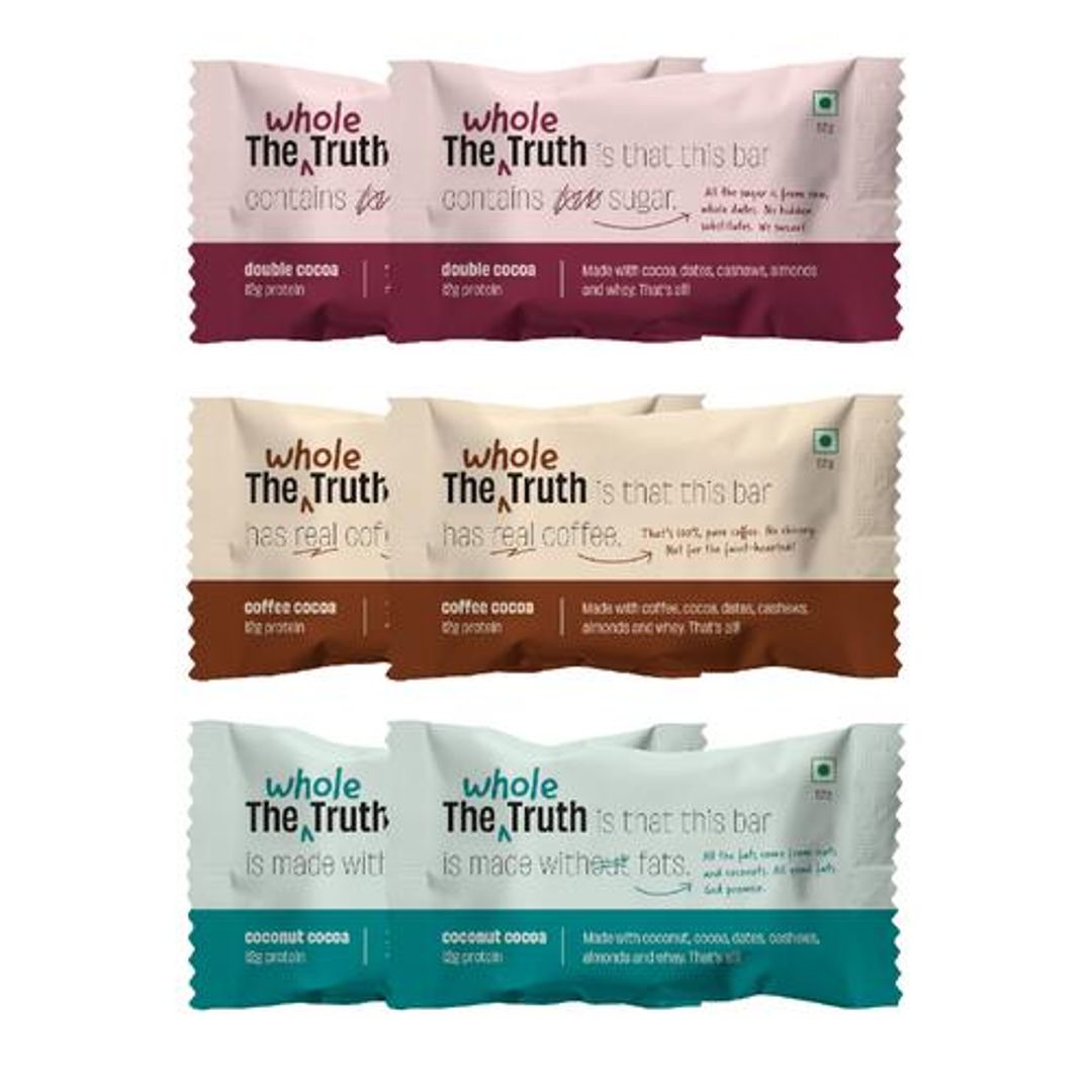 The Whole Truth Protein Bars  - Peanut Heavy, 52 g (Pack of 6)
