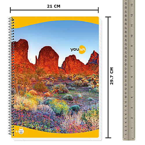 Navneet Youva Notebook - Ruled, Single Line, Spiral Bound, A4, 172 Pages, 1 pc  