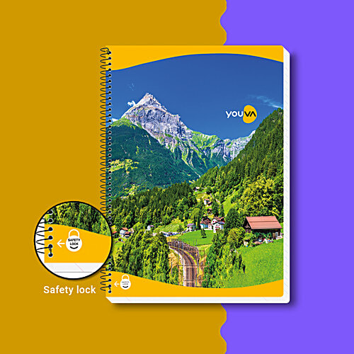 Navneet Youva Notebook - Ruled, Single Line, Spiral Bound, A4, 172 Pages, 1 pc  
